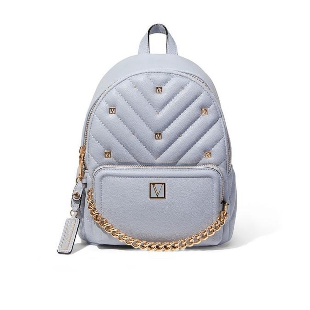 Blue Quilted Backpack